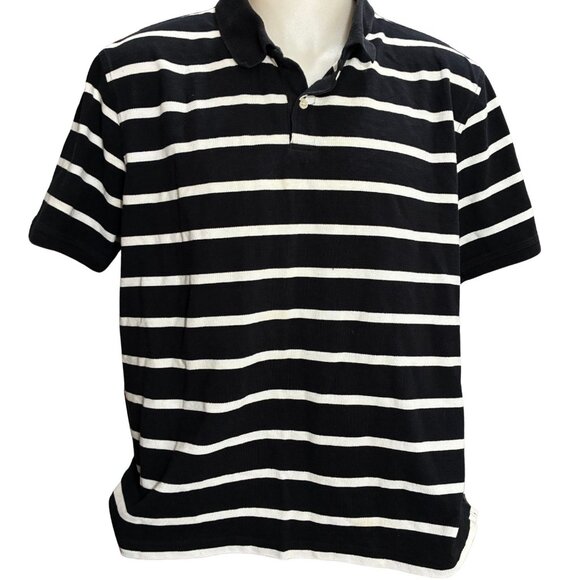 Vintage Bugle Boy Blue Striped S/S Polo Shirt - Picture 2 of 6